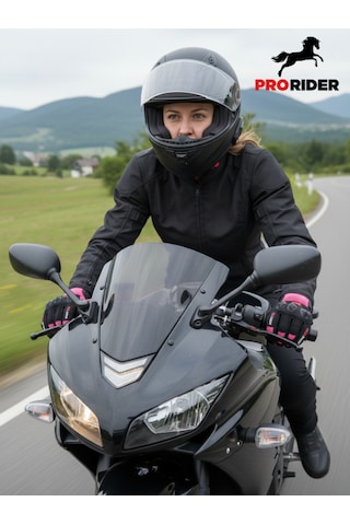 Yüksek Korumalı Kadın Motosiklet Eldiveni Pembe Avuç İçi Slider Korumalı