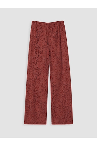 Lcw Everyday Bordo Beli Lastikli Dantelli Kadın Pantolon