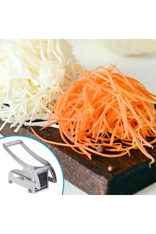 Jialan Patates Kızartması Kesici Makinası - Paslanm Çelik Gümüş