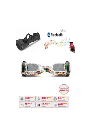Citymate Hoverboard 6.5 inch Elektrikli Kaykay Scooter Full Ledli Bluetooth Hoparlörlü Çanta Hediye D01
