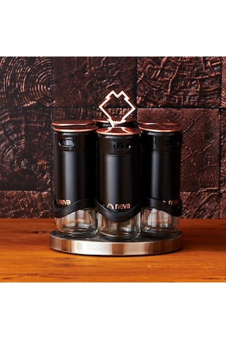 Neva N3037 Sweet Premıum Bitter Niş 6 Lı Baharat Seti Siyah