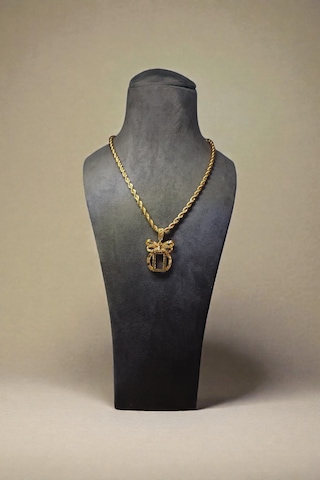 Altın Kaplama Fiyonklu Gram Kasa Kolye 60 Cm Halat Zincirli Gold