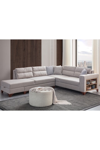 Eymense Tloft Köşe Koltuk Takımı Krem Sol Köşe