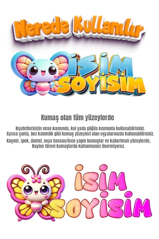 Kıyafet Etiketi - Okul Kıyafet Kumaş Etiketi Kreş Anaokulu İlkokul Kıyafet Kumaş Etiketi Set21 Karışık