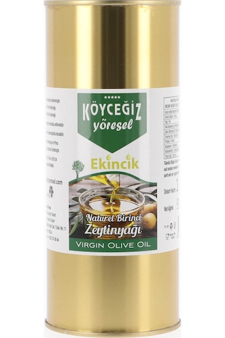 Köyceğiz Yöresel Ekincik Naturel Birinci Zeytinyağı Teneke 1 L