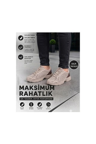 Fıero Mıen Unisex Kadın Erkek Çocuk Garson Boy Rahat Günlük Sneaker Spor Yürüyüş Ayakkabı Bej Bej