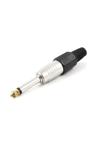 20 Adet - 6.35 Mm Mono Erkek Fiş Lehim Tipi Jack Konnektörü Altın Uçlu