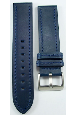 Bizon Lacivert Gerçek Deri Saat Kordonu 22mm Spor Saat Kayışı