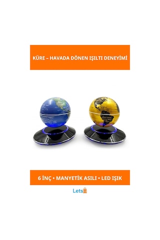 Manyetik Dünya Küre Işıklı Modern Dekoratif 6 İnç Diğer
