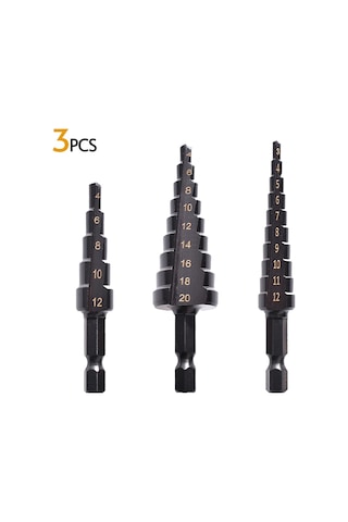 Hallow Hss Kobalt Kademeli Matkap Ucu Seti İnce Demir 3 Adet