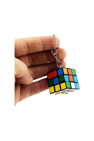 Nostaljik Zeka Küpü Sihirli Mini Rubik Anahtarlık Çok Renkli