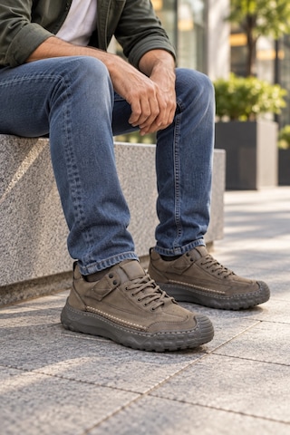 In Step Suara Erkek Kahve Deri Outdoor Trekking Ayakkabı Dayanıklı Ve Konforlu Günlük Ayakkabı