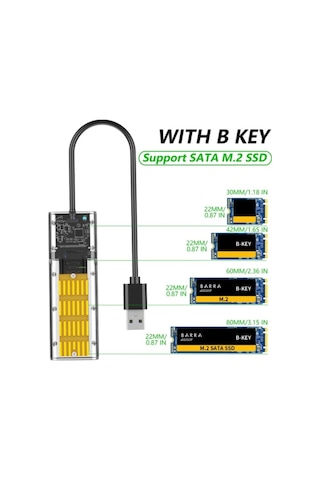 Ally M.2 Sata Usb 3.0 Gen1 Ssd Harddisk Kutusu M.2 Ngff- Jms578