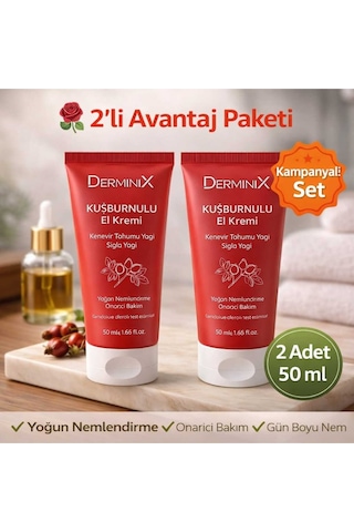El Kremi 2'li Set 50 Ml Kuşburnu Özlü Yoğun Nemlendirici Bakım