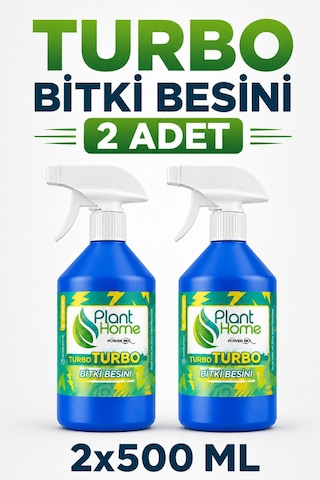 Bitki Besini Turbo Süs Bitkileri İçin Canlandırıcı Bakım Desteği 2x500 Ml 1 L