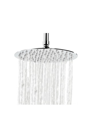 Hangfox 8 İnç 304 Paslanmaz Çelik Yuvarlak Şovırbaş, Yüksek Basınçlı, Otomatik Temizleme Nozzle, G1/2 Bağlantı, 1.5m Teflon Bandı Dahil - Gümüş Diğer