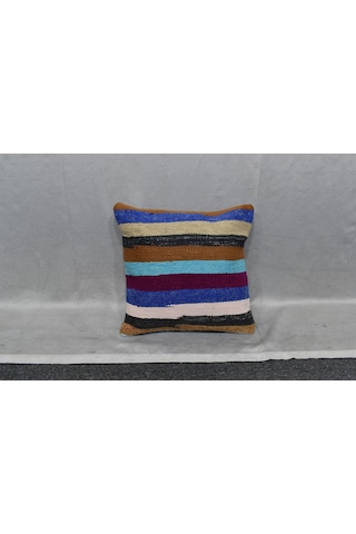 Zehra Abla Halı Yeni El Dokuma Dekoratif Kilim Kırlent Yastık Kılıfı 6806 Çok Renkli