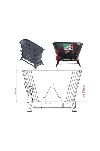 Belotti Karmator Elektrikli Yem Karma Makinesi 220 Volt-2 M³