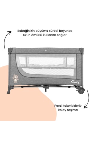 Gulz Lindo Oyun Parkı Bebek Beşik 70x120 Cm