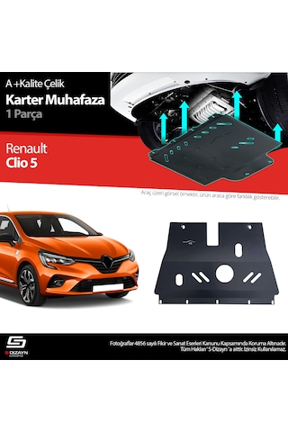 S-dizayn Renault Clio 5 Çelik Karter Muhafaza Koruma 2019-2025 A+ Kalite