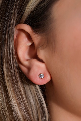 Moom Mücevherat Kadın Tek Taş Küpe 14 Ayar Altın N11.15607