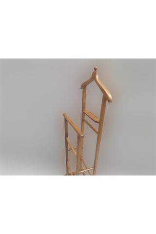 Dilsiz Uşak Çift Tepeli Havluluk Model Parlak Ceviz Askılık Ahşap Ceviz