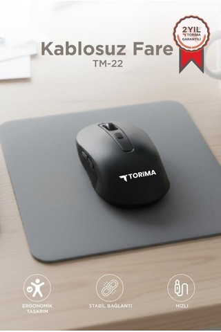 Delux Serisi Kablosuz Mouse Usb Alıcılı Fare Tm22 Siyah Bilgisayar Donanım İş