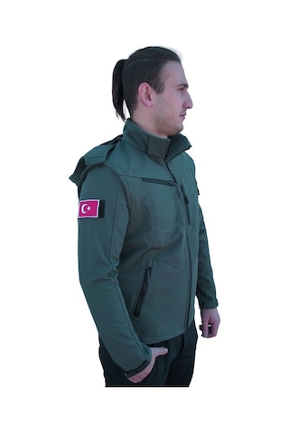 Uniprom Taktikal Softshell Mont Kollar Ve Kapşon Çıkabilir Erkek-Haki