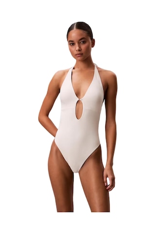 Calvin Klein Kadın Beyaz Derin V Yaka Mayo Lv00q61126-15837
