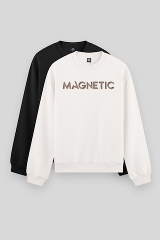 Tommy Life Rahat Form O Yaka 2li Paket Siyah-ekru Erkek Sweatshirt - 88020 Siyah - Ekru