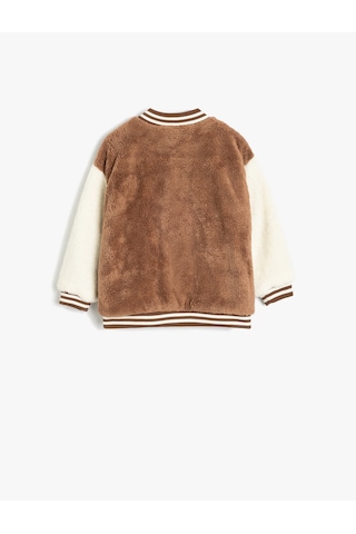 Koton Peluş Kolej Mont Fermuarlı Uzun Kollu Pamuk Astarlı Kahverengi 5wmb10398tk Kahve