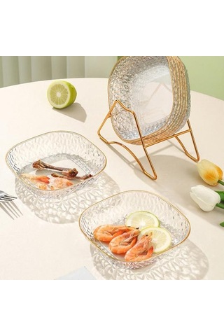 Mavi Tükürük Kemik Çanak Çok Fonksiyonlu Kalınlaşmış Taban Işık Lüks Stil Yarı Saydam Depolama Plakası Ev Gereçleri