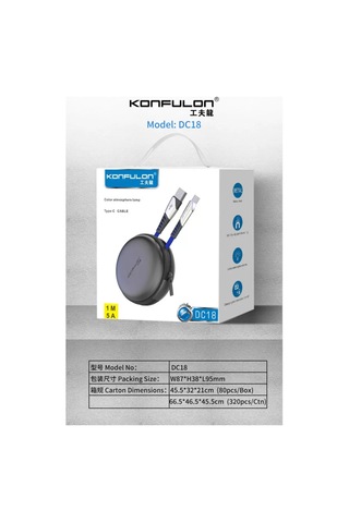 Konfulon Dc18 Type-c Kablo 1m 5a - Mavi Belirtilmemiş