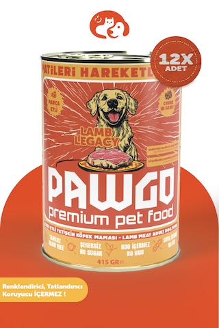 PAWGO Lamb Legacy Kuzu Etli Parça Etli Köpek Mama 12 x 415 G