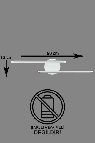 Sare Aplik Modern Tasarım Beyaz Renk - Gün Işığı Ledli Banyo - Beyaz