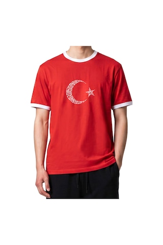 Sportive Türkiye Baskılı Çocuk Kırmızı Günlük Stil T-shirt 26du0004-krm