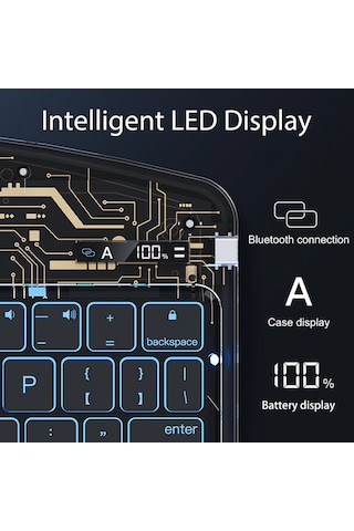 Apple Uyumlu iPad, Pro 11 4. Nesil 3. Nesil Kılıf Kablosuz Dönebilen Klavyeli Kılıf Keyboard Kılıf