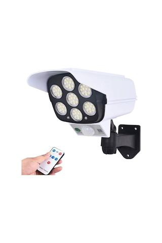 Cbtx 2178t Kamera Tipi Solar 77 Led Işık Hareket Sensörü Bahçe Lambası Duvara Monte Sokak Lambası Uzaktan Kumandalı Projektör Diğer