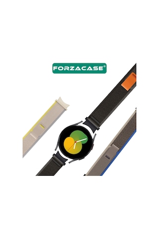 Forzacase Samsung Galaxy Watch 6 Classic 47mm İle Uyumlu Trial Cırtlı Hasır Kumaş Kordon Kayış Fc566 Siyah