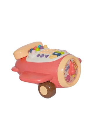 Müzikal Eğitim Uçağı Masa Telefonu - Pembe