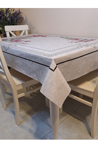 Dora Pano Elyaf Tabanlı Pvc Muşamba - Desenli Silinebilir 120 X 155 Hazır Masa Örtüsü Kmp38 Pembe