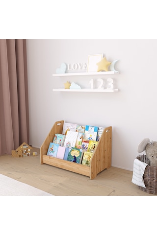 Minera Anka Montessori Ahşap Yer Kitaplığı Ahşap