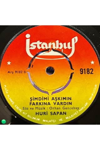 Huri Sapan - Gözlerim Yolda Kaldı / Şimdimi Aşkımın Farkına Vardın 45'lik Plak