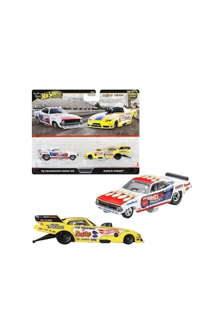 1:64 Hot Wheels Premium Car Culture 2'li Paket 72 Plymouth Cuda Fc - Rob'n Pınks Jbl01 Çok Renkli