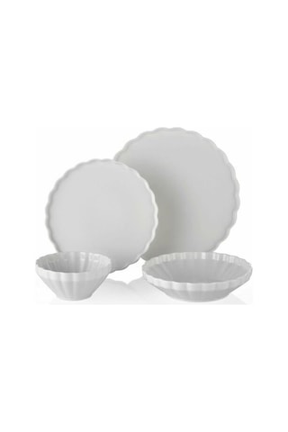 Royking Twist Sade 24 Parça Yemek Takımı Beyaz