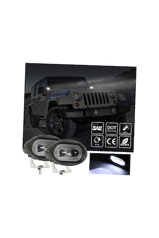Led Spot Işık Ve Beyaz Projektör Lens Çakarlı Oval Çift Gözlü Led Off Road Lamba Motosiklet Ve İş Makinesi Projektörü 12v-85v