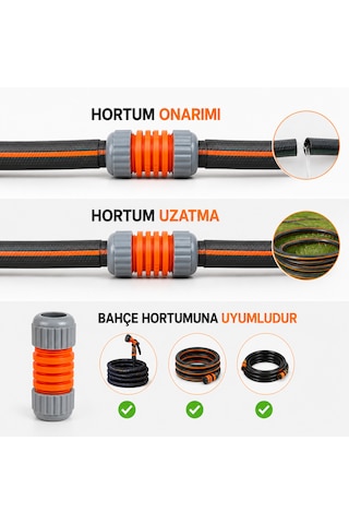 1/2 İnç Bahçe Hortumu Hızlı Bağlantı Adaptör Eki Dayanıklı Bahçe Sulama Aparatı 1 1/2''