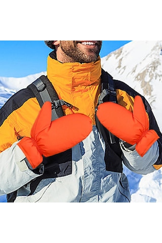 Suntek Erkekler Kadınlar İçin Aşağı Eldivenler Kar Turuncu Turuncu