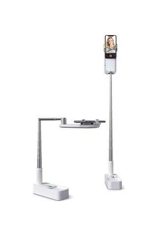 Hymark Canlı Yayın Braketi Çok Fonksiyonlu Led Işıklı 360 Derece Kumandalı Selfie Telefon Standı Çok Renkli