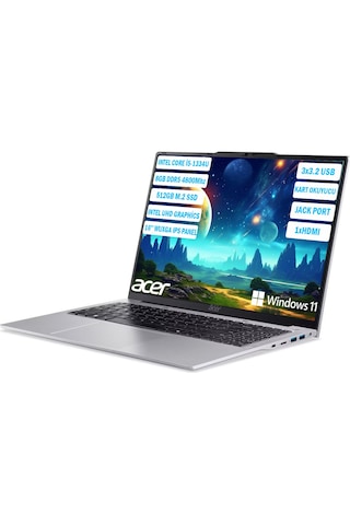Acer AL16-52P-55S2 NX.J23EY.001 i5-1334U 8 GB 512 GB SSD 16" W11H Dizüstü Bilgisayar